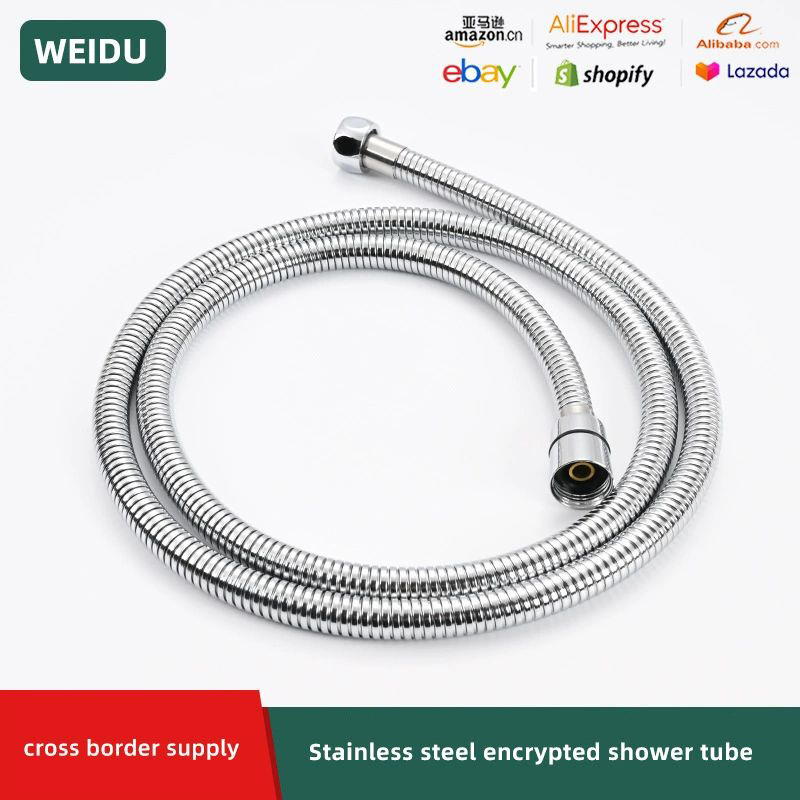 Stainless Steel Rubber Anti-Winding 201 Electroplating Encryption Double Buckle Shower Pipe